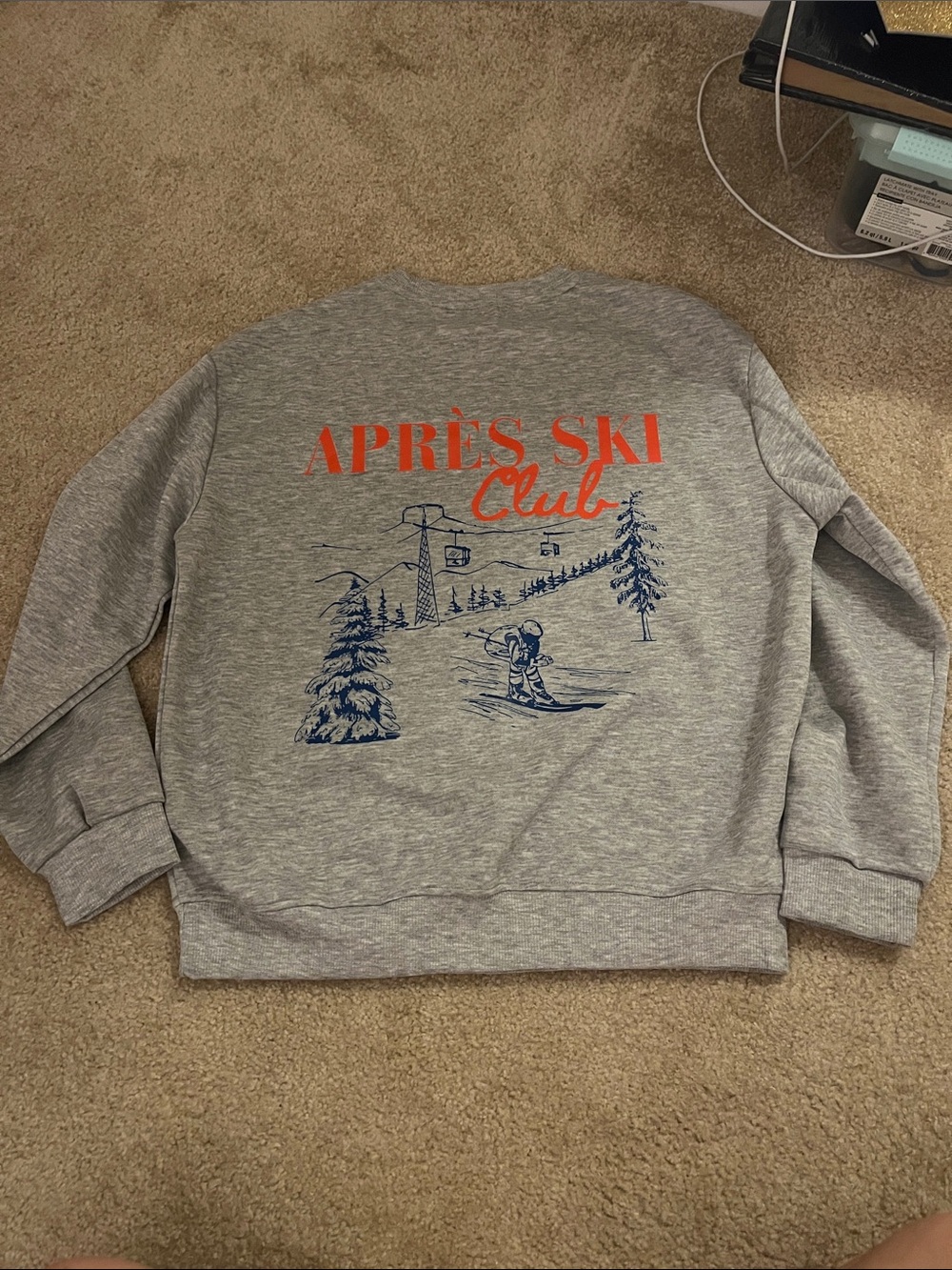 Gray "Après Ski Club" Crewneck Sweater